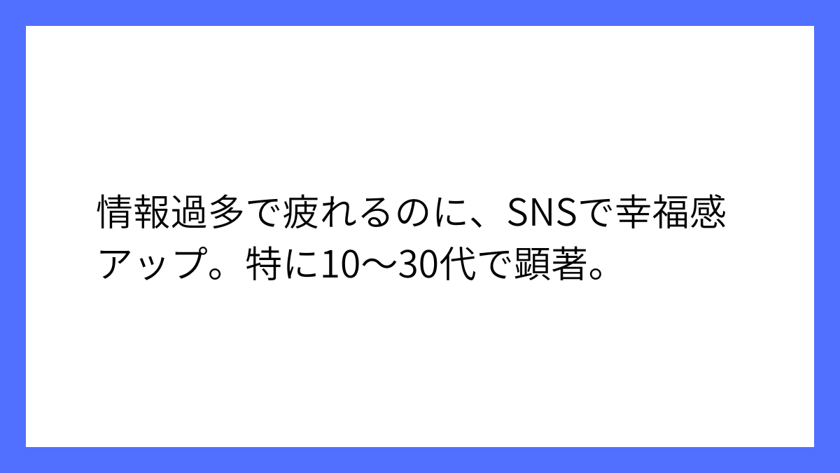 20代以上女性の割が情報過多でSNS疲れも、幸福感は向上
