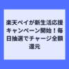 楽天ペイへのチャージが抽選で全額ポイントが戻ってくる